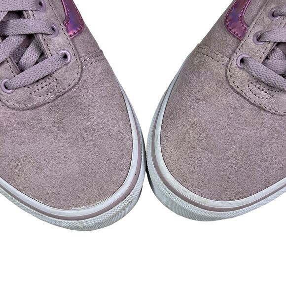 Vans Pink Suede Old Skool Sherpa Lined Sneakers Holographic Stripe US Missy 5.0 - Picture 3 of 12